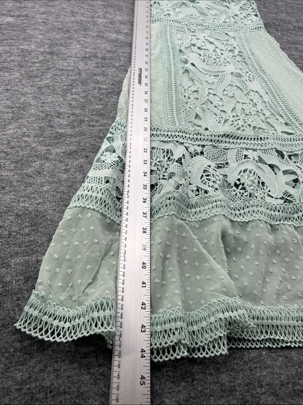 Just Me Women’s Mint Green Dress with Delicate Crochet Trim - Picture 3 of 11